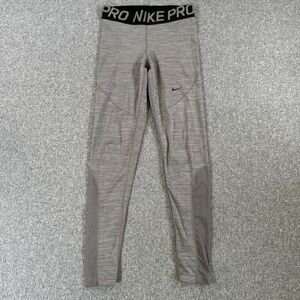 Nike Pro Dri-FIT Gray Compression Leggings Women's Size‎ M Medium Athletic Gym